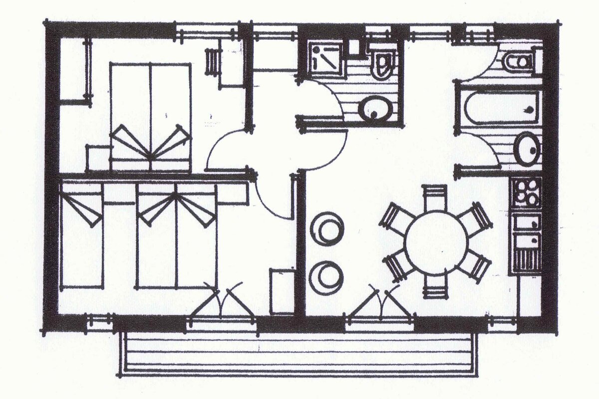 A black and white floor plan of a house