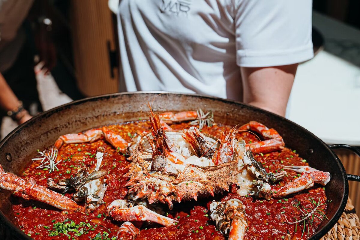 Seafood rice dish at Randemar restaurant