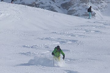 skier off piste in val disere