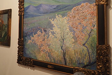 a painting of trees in a museum in mallorca