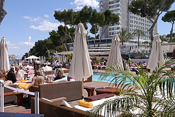 a view of the beach club, nikki beach mallorca