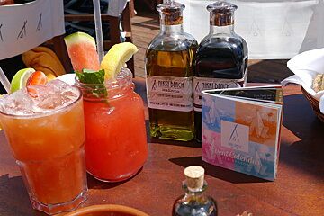 cocktails on the table at nikki beach beach club mallorca