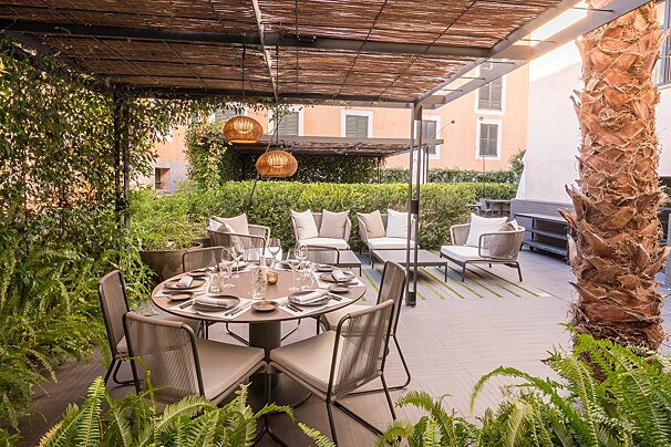Quadrat Restaurant & Garden, Palma Centre & Marina restaurant terrasse