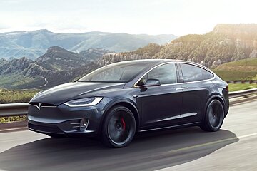 an electric car on a mountain road