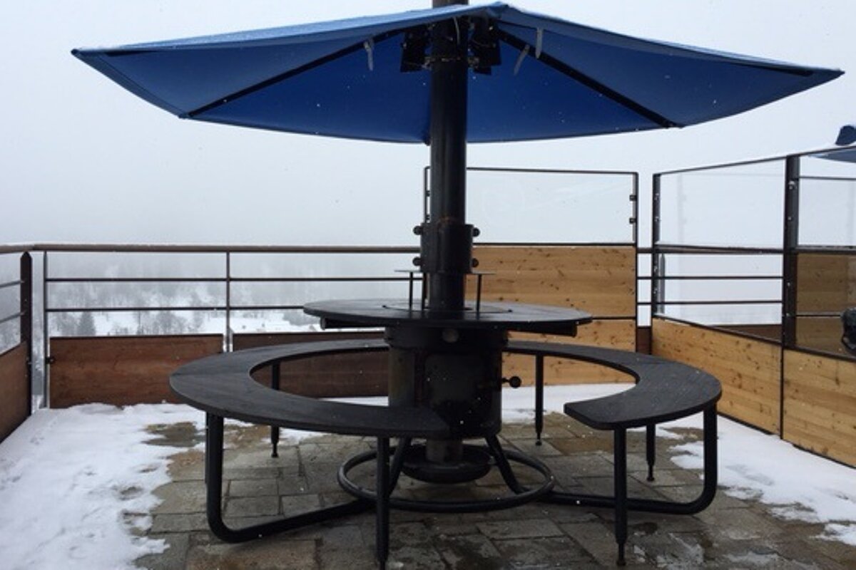 heated seating on a terrace