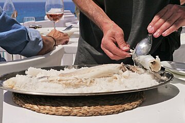 Fresh fish cooked with Ibizan sea salt
