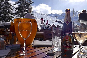 beers on a table in a restaurant