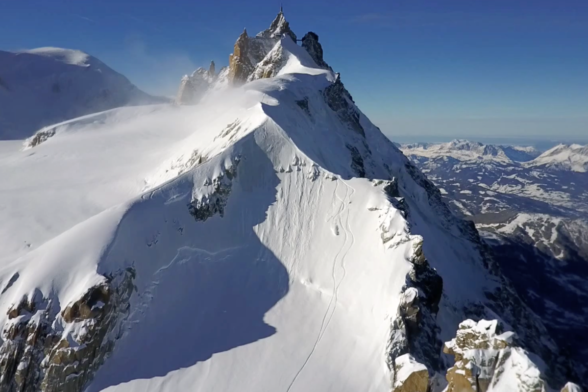 a skier in an off piste area in chamonix
