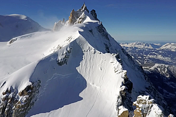 a skier in an off piste area in chamonix