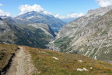 a mountain top overlooking val disere in summer