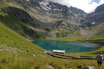 a mountain lake in summer 