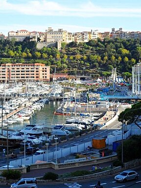 a busy port in Monaco