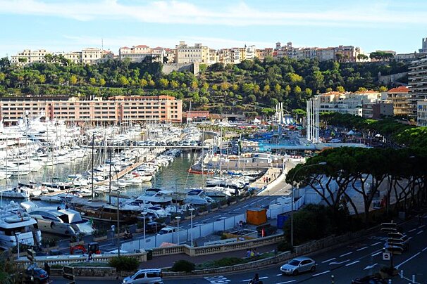 a busy port in Monaco