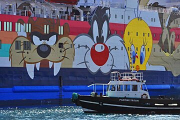a ferry in the port of nice