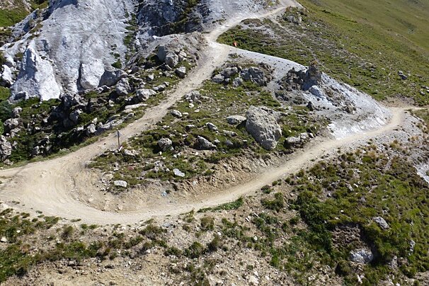a mountain bike trail in tignes