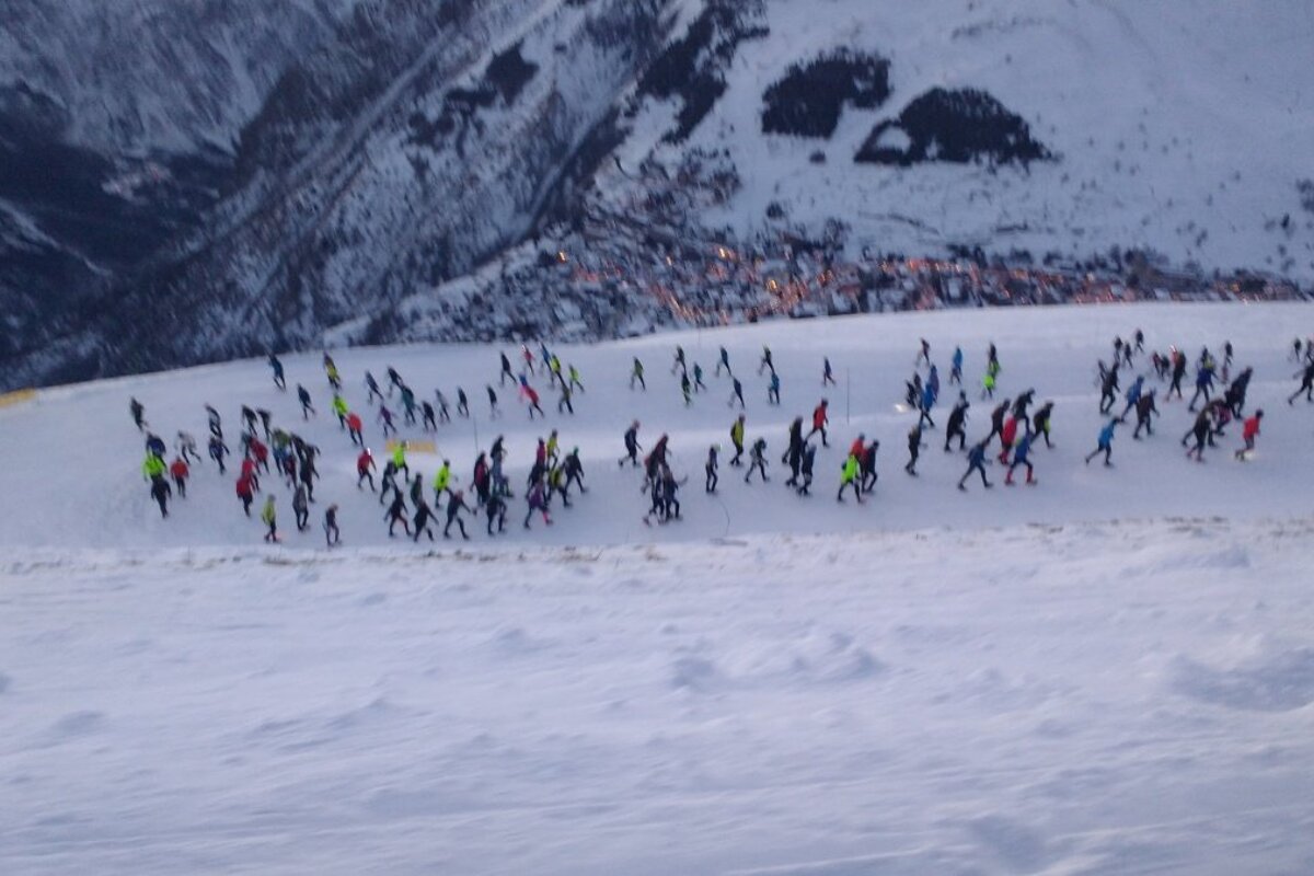 trail runners on the snow