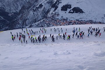 trail runners on the snow