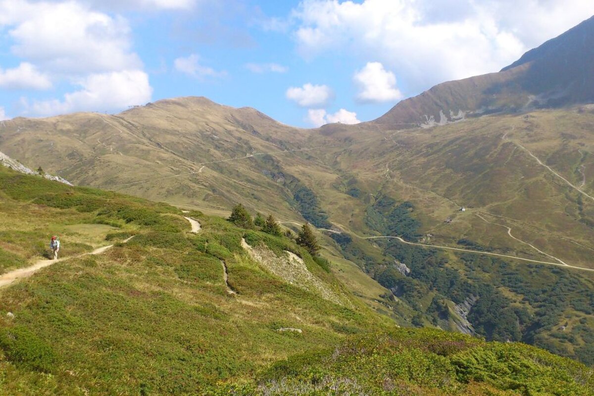 Chamonix hiking trail from Vallorcine to Le Tour