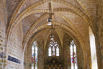 the interior of the church at Chateau Castelnau, Bretenoux