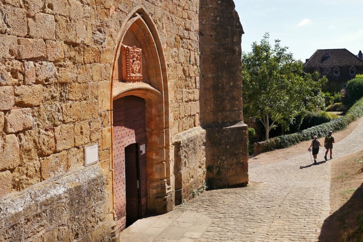 church outside the castle of castelnau