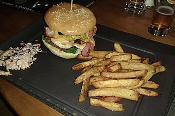 a slate of food