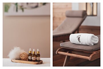 A towel with a paw print on it sits on a chair
