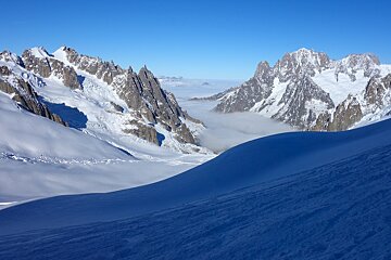 a high mountain scene in Chamonix