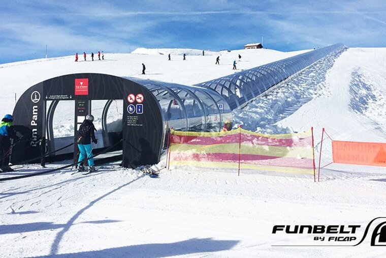 a covered ski lift