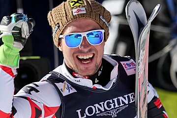 a ski racer in a beanie