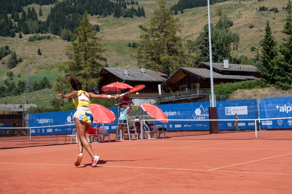 Player at the Verbier Open Tennis Tournament