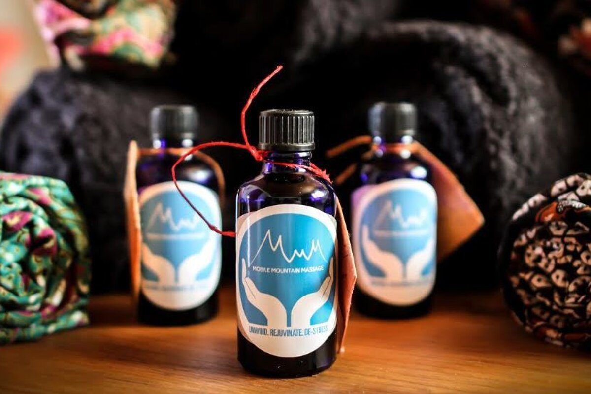 three bottles of oil