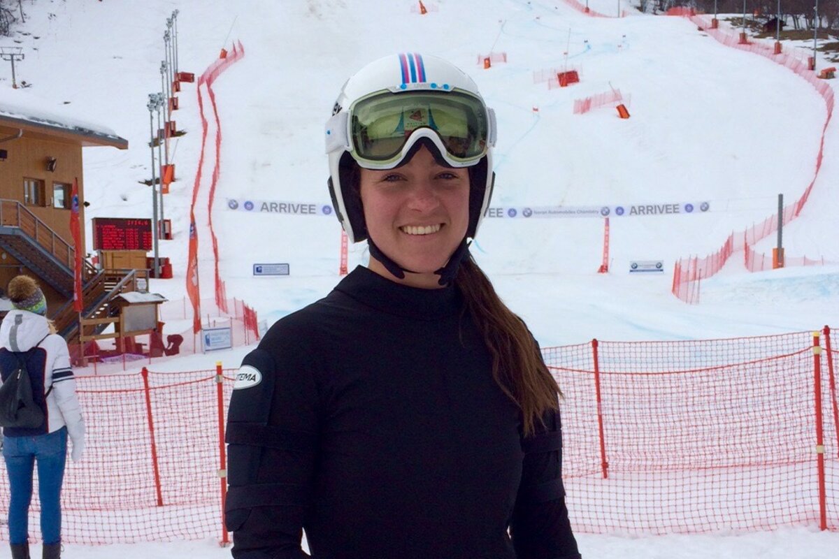 a ski racer smiling for the camera