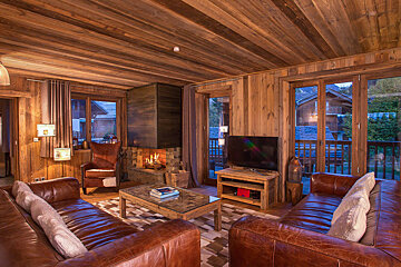 Loup Blanc Chalet, Courchevel Le Praz 1300 lounge