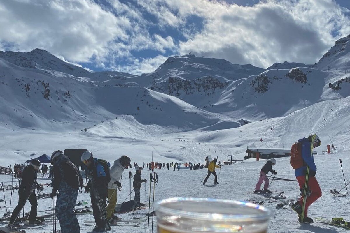 out on the sunny pistes in Meribel