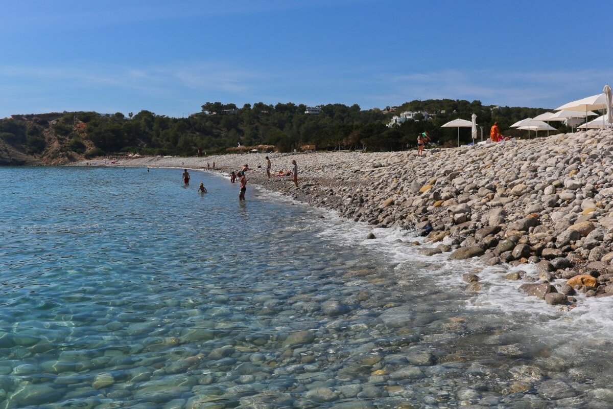 pebble beach at cala jondal ibiza