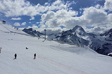 a piste view taken from a chair lift