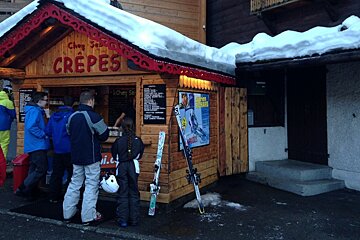 a crepe hut in Morzine