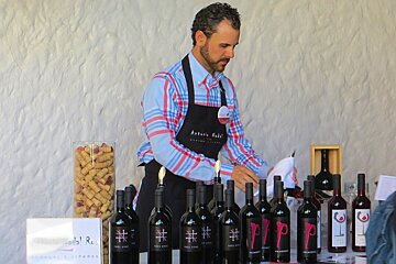 A wine producer with a stall in Mallorca at the wine fair