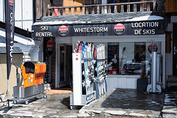A ski rental shop called white storm