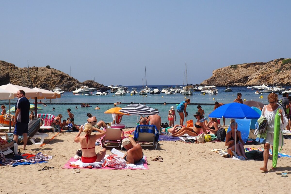 looking out to the sea from cala vadella beach