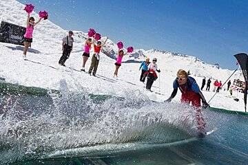 Waterslide at Les Arcs Spring Final End of Season Party