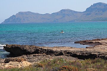 a paddle board at sea in mallorca