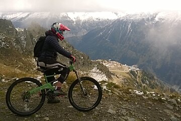 mountain biker at brevent chamonix