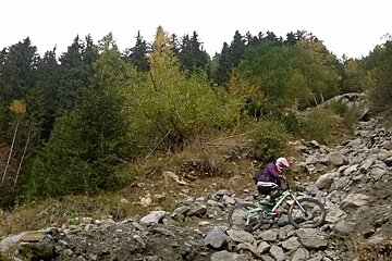 mountain biker on a rocky trail