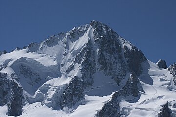 a snowy peak in Chamonix in August