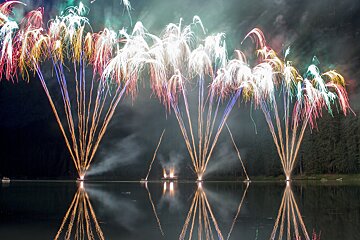 Fireworks on a lake
