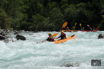 Canoeing the rapids in Les 2 Alpes