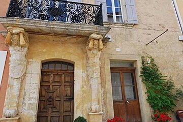 a stone facade of a house
