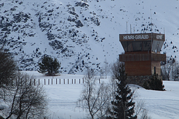 a control tower at the airport in Alpe d'Huez