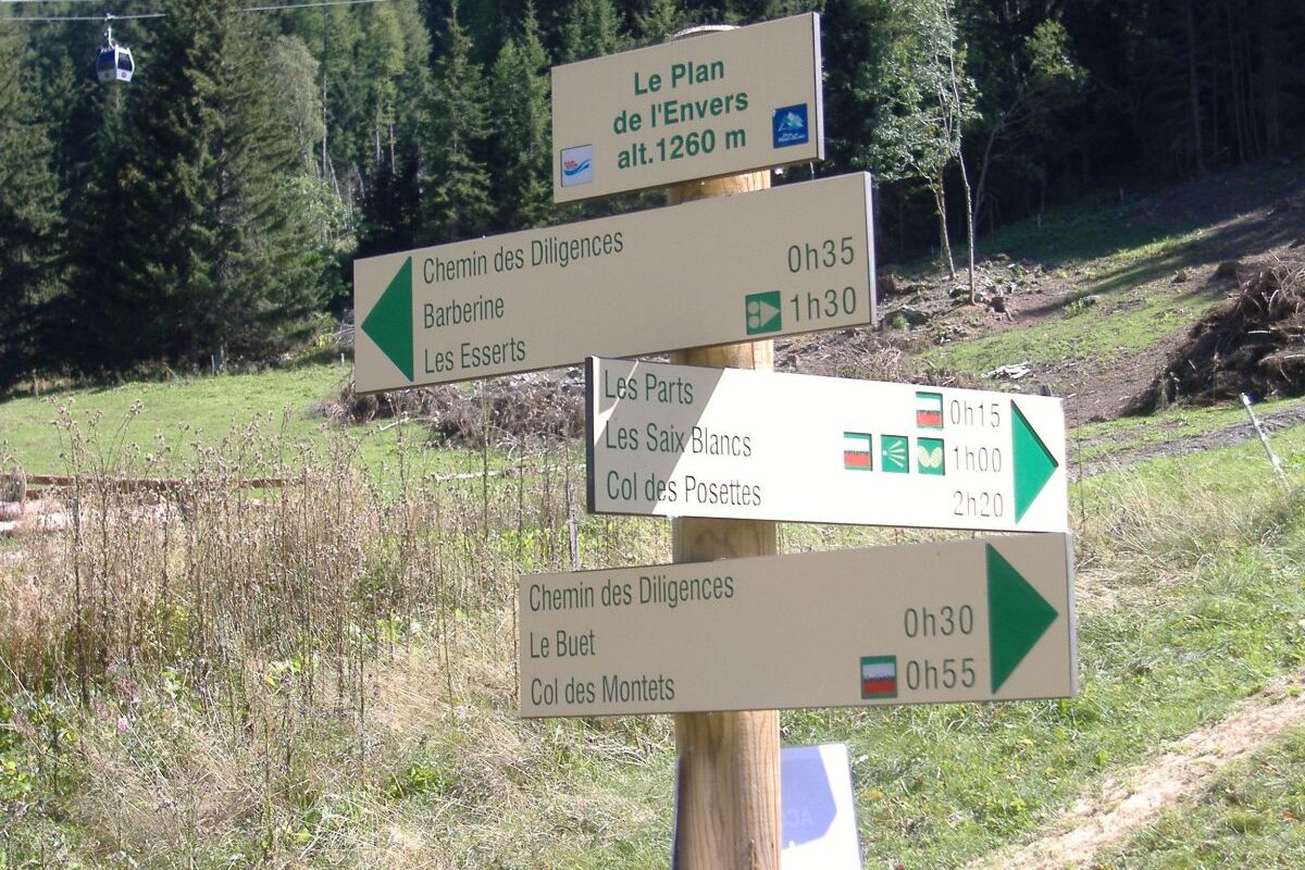 Chamonix hiking trail from Vallorcine to Le Tour